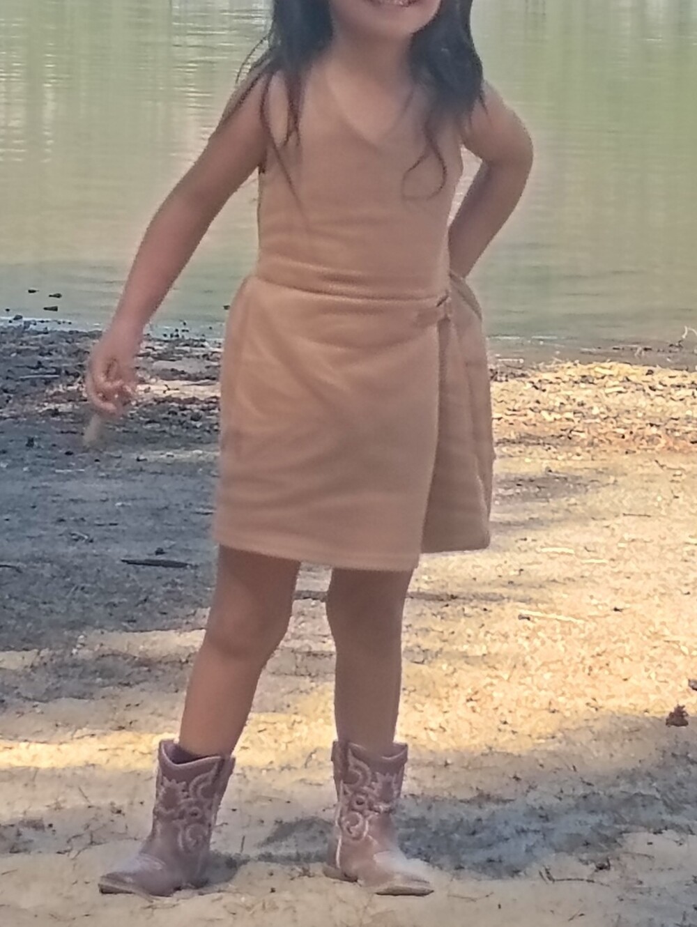 Rachel Zoe Girls' Brown Belted A-Line Dress